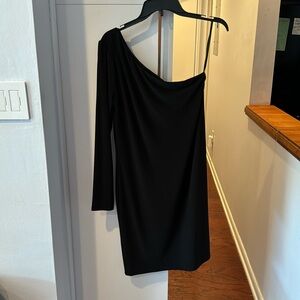 NWT off the shoulder lined black dress